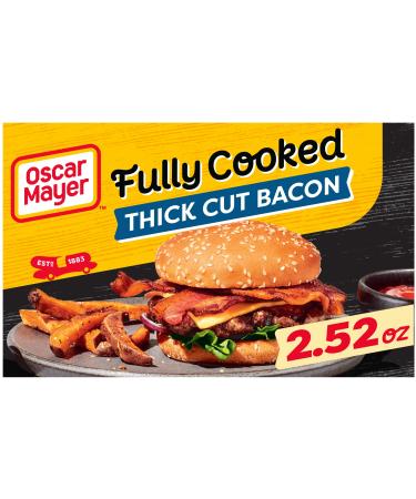 Oscar Mayer Fully Cooked Thick Cut Bacon (2.52 oz Box, 7-9 slices) Thick Cut 2.52 Ounce Box