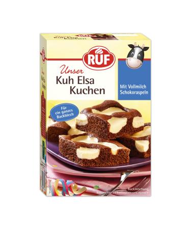 RUF Cow Elsa Cake chocolate cake with cow spots made from quark cream and chocolate shavings made from milk chocolate practical baking mix for children's birthdays 1x750g chocolate cheese cake 775 g (1 pack)
