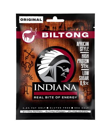 Indiana Biltong Original - High Protein Jerky Beef No Added Sugar Gluten Free - 10x25g | International Shipping Available - Buy Online on SooperMarket.com