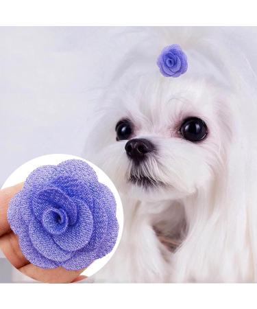 JpGdn 24 Pcs Dog Hair Bows Flowers with Rubber Bands Handmade Topknot Hair for Small Medium Puppy Doggies Kitten Cats Grooming Accessories - Buy Online on SooperMarket.com