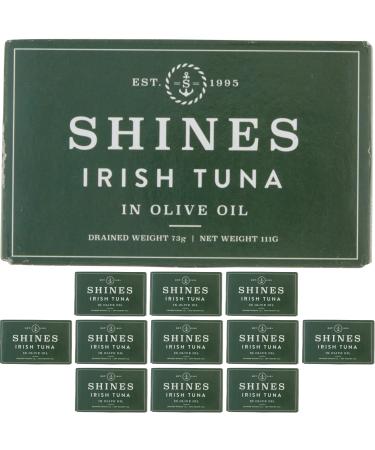 Shines Wild Irish Albacore Tinned Tuna in Olive Oil - Low Carb & High Protein Canned Tuna - Ideal for Keto Diet - Hand Filleted - High in Omega 3 - Gluten Free - 12 x 111g Cans