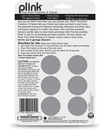 Plink Fizzy Drain Freshener - Prevents Buildup, Clears Drains, Removes Odor - Lemon Scent - 6 Count (Pack of 3) - Buy Online on SooperMarket.com