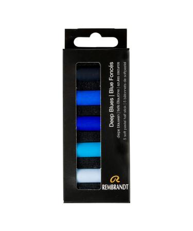 Rembrandt Soft Pastel Micro Set  5-Piece Half Sticks  Deep Blues 5 Half Sticks in Micro Set Deep Blues