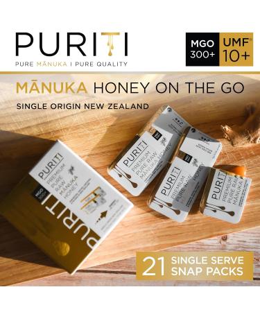 PURITI UMF 10+ Manuka Honey Snaps On The Go - 21 x 0.18oz Single Serve Packets from New Zealand - Buy Online on SooperMarket.com