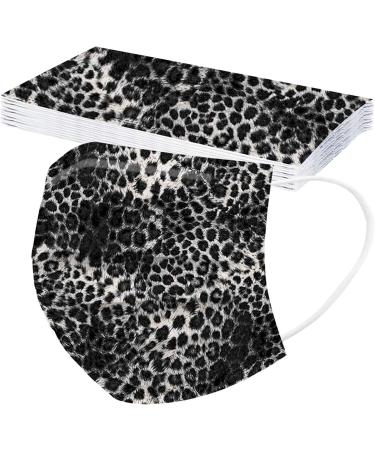 50 Pack Colorful Leopard Cheetah Disposable Face Masks for Women - Breathable 3 Ply Filter Face Protective Dustproof Anti-droplets Bandanas for Adults Men - Mixed Designs - Buy Online on SooperMarket.com