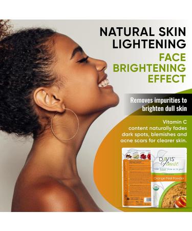 Davis Finest Orange Peel Powder 100g Organic Pure & Natural Face Mask Skin Care Facials Oil Control Brightening Cleansing Exfoliating - Buy Online on SooperMarket.com