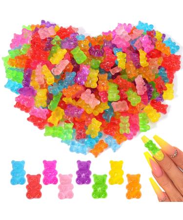 Palksky 160 Pcs Nail Charms 3d  Gummy Bear Nail Charms for Nail Decoration  Kawaii Nail Charms for Nail Art Supplies (8 Colors)