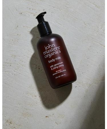 John Masters Organics Body Milk with Geranium & Ylang Ylang - Nourishing Moisturizer for All Skin Types | Natural Skincare | International Shipping - Buy Online on SooperMarket.com