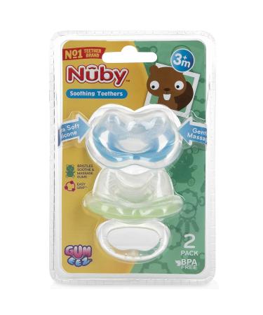 Nuby 2-Pack Gum-eez Pacifier Teethers - One Size, Colors May Vary - Buy Online on SooperMarket.com
