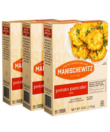 Manischewitz Potato Pancake Mix 6oz (3 Pack) Gluten Free No MSG Traditional Style Potato Latke Mix Potato 1 Count (Pack of 3)