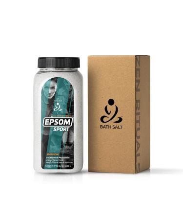 Zen Rituals Sport Epsom Bath Salts Peppermint & Eucalyptus - 1 KG. UPS made from pure magnesium sulfate.