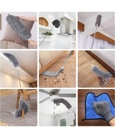 Duster with Extension Pole for Cleaning High Ceilings & Low Places - Ideal for Ceiling Fans, Cabinets, Sofas & Small Spaces - Buy Online on SooperMarket.com