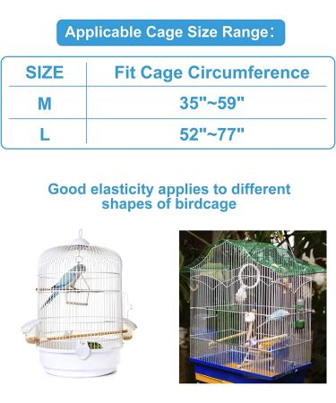 GAGILAND Bird Cage Seed Catcher Mesh Cover for Parrot Cage - Size L (52-77) | Seeds Guard Netting & Skirt - Buy Online on SooperMarket.com