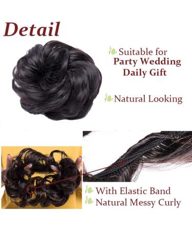 Synthetic Messy Hair Bun Scrunchie Updo in Purple - Bridal & Wedding Hairpiece for Women & Kids - Buy Online on SooperMarket.com