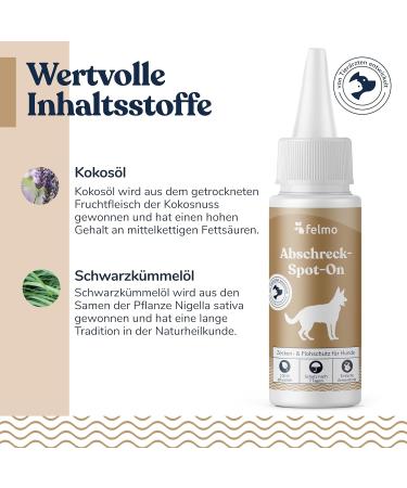Felmo Spot-On for Dogs 50ml | Natural Tick & Flea Protection with Black Cumin Oil | Vet Recommended - Buy Online on SooperMarket.com