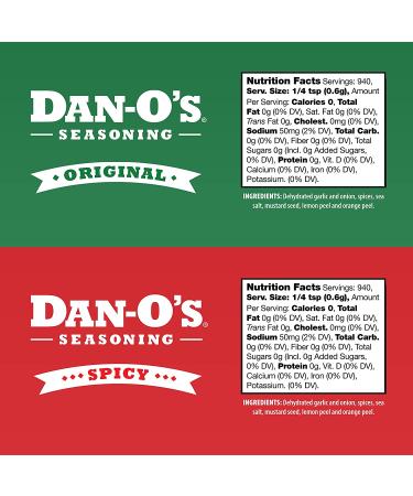 Dan-O's Big Bottle Combo Pack - Original & Spicy Flavors | All Natural Keto Seasonings - 2 Pack (20oz) - Buy Online on SooperMarket.com