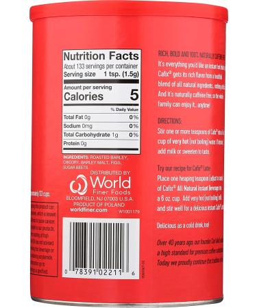 Cafix Caffeine-Free Instant Coffee Substitute 7.05-oz. (Pack of 6) - All-Natural and Convenient - Buy Online on SooperMarket.com