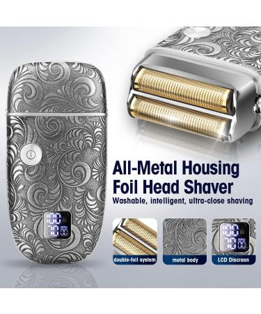 Suttik Electric Razor for Men - Waterproof Foil Shaver Set Beard Trimmer & Replacement Blade - Perfect Gift for Facial Grooming & Bald Heads - Buy Online on SooperMarket.com