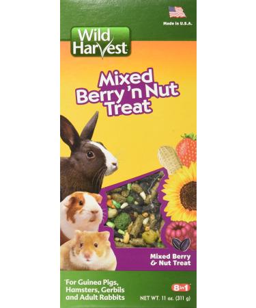 Wild Harvest Food and Unique Edible Treats for Guinea Pigs, Hamsters, Gerbils, and Adult Rabbits Mixed Berry 'n Nut