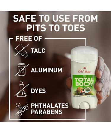 Old Spice Whole Body Deodorant for Men Total Body Deodorant Fiji Scent Aluminum Free Deodorant Stick for 24/7 Freshness // Dermatologist Tested Whole Body Deodorant 3.0 oz - Buy Online on SooperMarket.com