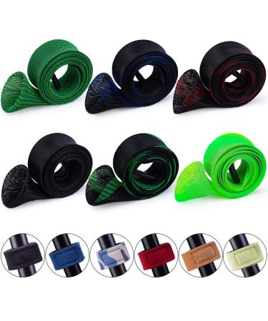 Koogel Fishing Pole Sleeves, 6 Set Fishing Rod Cover Rod Sock Rod Strap for Spinning Fishing Rod, Fly Fishing Rod, Casting Fishing Rod