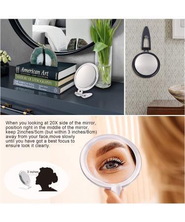 5-Inch 20X Magnifying Mirror | Two Sided | Folding Makeup Mirror for Makeup Application, Tweezing & Blackhead Removal - Blue - Buy Online on SooperMarket.com