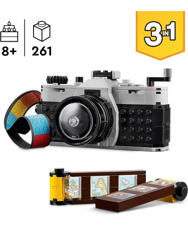LEGO Creator 3in1 Retro Camera Toy to Video Camera to TV Set  Kids' Desk Decoration or Bedroom Accessories  Photography Gifts for Girls and Boys Aged 8 Plus Years Old Who Enjoy Creative Play 31147 - Buy Online on SooperMarket.com