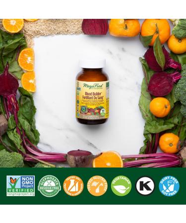MegaFood Iron Supplements Multivitamins for Women | Whole Food Blood Builder Iron Pills Tablets with Vitamin C Vitamin B12 Folate Rice Beets Root | Fatigue Anemia Hair Loss Iron & Ferritin Deficiency (90 Count (Pack of 1) Blood Builder) - Buy Online on SooperMarket.com