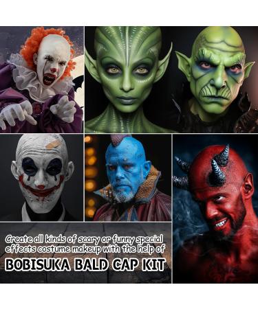 Bald Cap Halloween Makeup Kit - Realistic Cosplay & SFX Costume Set for Men & Women | Perfect for Dress-Up Parties Theater & Film - Buy Online on SooperMarket.com