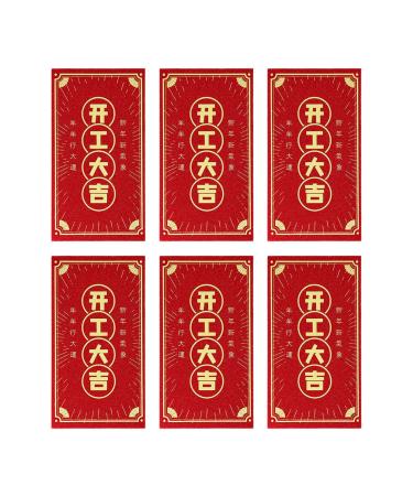 perfk 6X Chinese New Year Red Envelopes Hongbao Traditional 2024 Dragon Best Wishes Gifts Spring Festival Envelopes for Birthday Style G