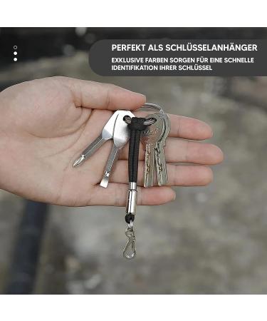Buy Durable Nylon & Stainless Steel Materium Key Rings with Mini Carabiner | 3-Pack Red Keychains for Lanyards & Paracord - Buy Online on SooperMarket.com
