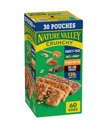 Nature Valley Crunchy Value Pack, 1.49 oz, 30 ct, 60 bars total