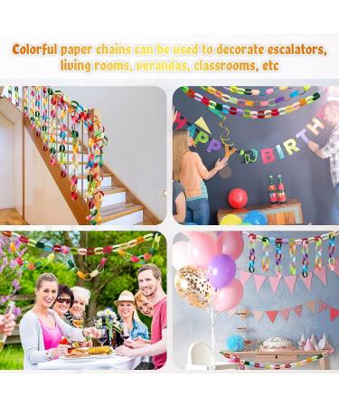 240 Sheets Bright Paper Chain Strips - 46 Ft Total Length - 1x8 Assorted Colors Construction Paper for Kids Art Craft - Includes Double Sided Tape - Buy Online on SooperMarket.com