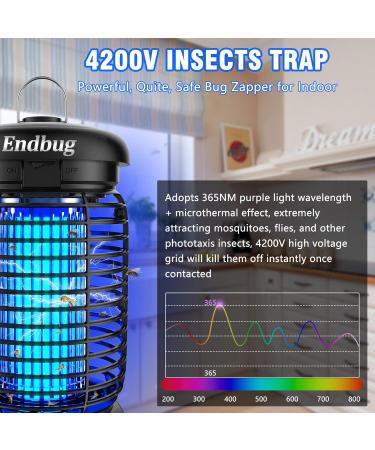 Endbug Bug Zapper Outdoor with LED Light 4200V Mosquito Zapper Outdoor IPX5 Waterproof Electric Bug Zapper 2-in-1 Fly Zapper Fly Trap Indoor Outdoor for Patio Garden Backyard Home Plug in - Buy Online on SooperMarket.com