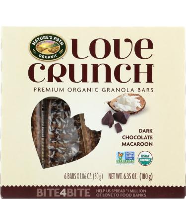 Nature's Path Love Crunch Premium Organic Granola Bars Dark Chocolate Macaroon 6 Bars 1.06 oz (30 g) Each