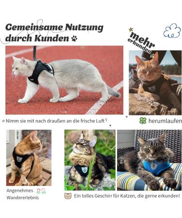 Buy Supet Breaking-Safe Cat Dishes & Soft Vests with Leash for Kittens & Small Dogs - S (26-32 cm) Black | International Shipping Available - Buy Online on SooperMarket.com