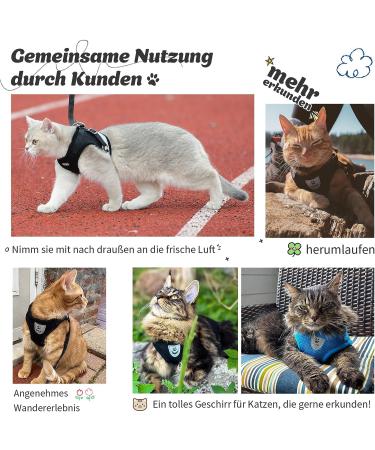 Supet Cat Tableware Dishes & Soft Vest with Leash for Kittens & Puppies - Gray (Size M: 33-38 cm) | International Shipping - Buy Online on SooperMarket.com