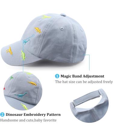 Xiaohawang Adjustable Dinosaur Embroidery Baseball Cap for Girls 2-6 Years - Sky Blue Summer Sport Hat - Buy Online on SooperMarket.com