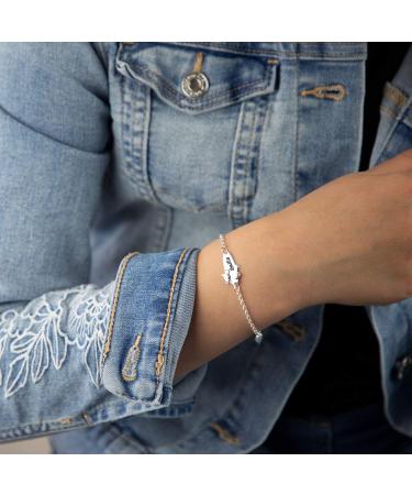 Baby Teddy Children's Bracelet - Engraved 925 Silver 14cm & 16cm - Perfect Gift for Birth & Baptism - Personalized Lucky Charm for Girls - Buy Online on SooperMarket.com