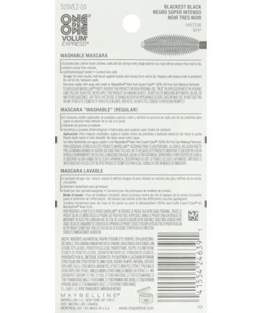 Maybelline Volum' Express One By One Mascara, Blackest Black, 0.3 oz - Buy Online on SooperMarket.com
