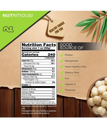 2 LB Freshly Roasted & Salted Macadamia Nuts - Healthy Protein Snack, All Natural, Keto Friendly, Vegan, Kosher - Buy Online on SooperMarket.com