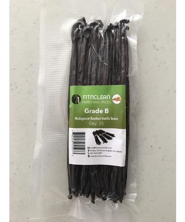 25 Madagascar Vanilla Beans Grade B by FITNCLEAN VANILLA| Bulk Bourbon Whole Natural Raw NON-GMO PODS. 25 Count (Pack of 1) - Buy Online on SooperMarket.com