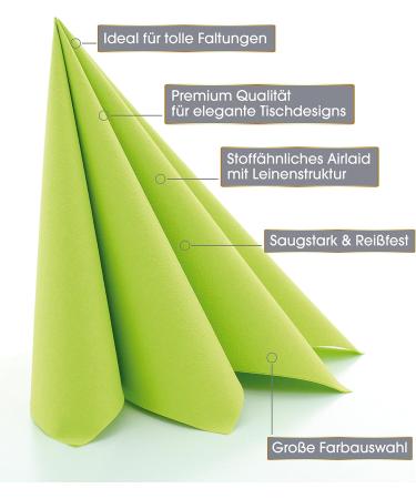 Prime Guest Napkin Green - Premium Airlaid Wedding Napkins 50 Pack 40x40 cm Perfect for Celebrations - Buy Online on SooperMarket.com