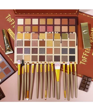 UCANBE Toffee Fusion 48 Colors Eyeshadow Palette + Brushes Set - Long Lasting, Highly Pigmented Makeup Kit - Buy Online on SooperMarket.com