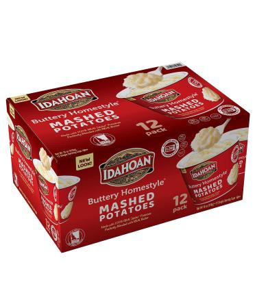 Idahoan Buttery Homestyle Mashed Potatoes 1.5 oz Cup (12-Pack) - Delicious and Convenient Instant Mashed Potatoes - Buy Online on SooperMarket.com