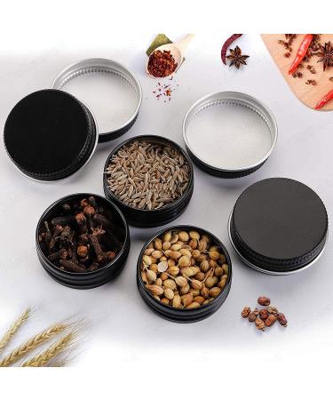 KisSealed 50 Pack Mini Aluminum Round Tin Jar 0.5 oz Refillable Metal Storage Travel Tins 15ML Black Empty Cosmetic Sample Containers Bottle with Screw Lid for Lip Balm Salve Powder Spice & Candies - Buy Online on SooperMarket.com