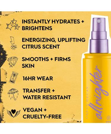 Urban Decay All Nighter Vitamin C Long-Lasting Makeup Setting Spray - 16-Hour Award-Winning Finishing Spray - Non-Drying Formula for All Skin Types - 4.0 fl oz - Buy Online on SooperMarket.com