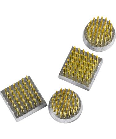 Wazakura Mini Ikebana Kenzan Japanese Flower Holder Set - Made in Japan | Round Square Brass Floral Arranging Pin Frog - 1(24mm) - Buy Online on SooperMarket.com