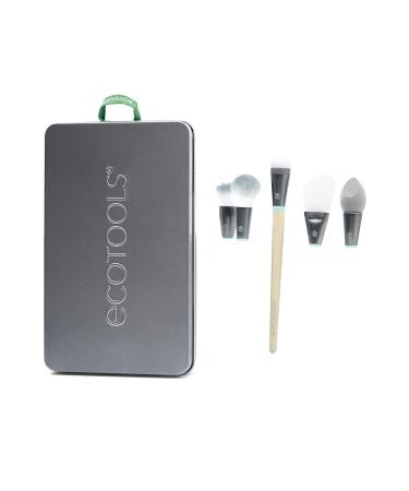 EcoTools Wake Up + Glow Makeup Brush Set with Beauty Blender, Silicone Applicator, Face Mask Brush, Eye Roller - 6 Pc Set - Buy Online on SooperMarket.com