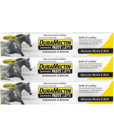 Durvet Duramectin Equine Wormer Paste - 3 Tubes